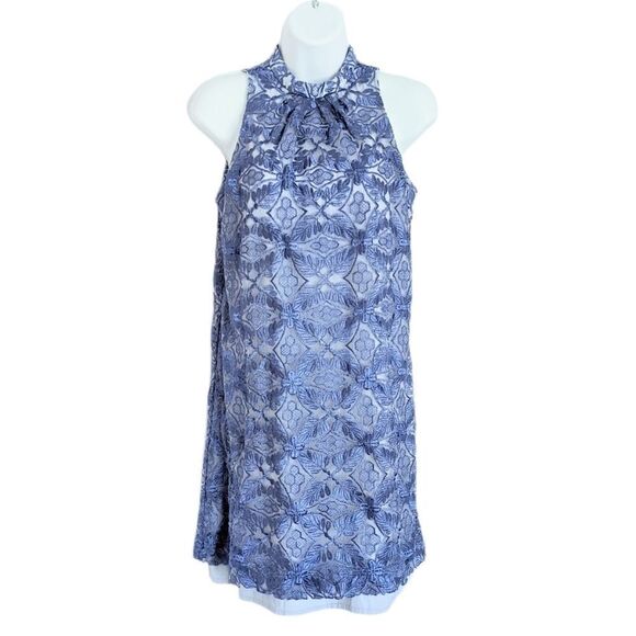 ERIN Erin Fetherston blue lace prom halter dress Size 2 L1 - Picture 1 of 10